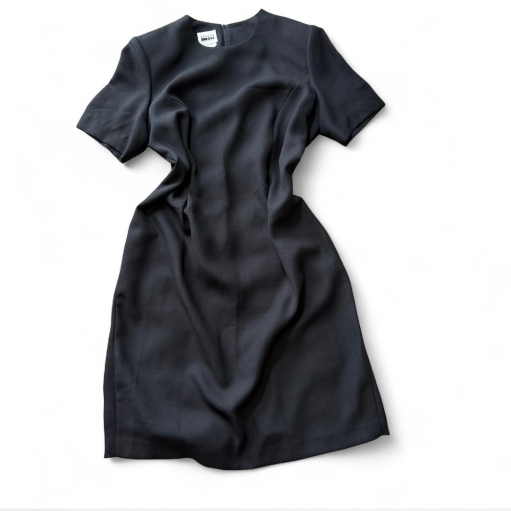 Vintage Leslie Fay Classic Black Sheath‎ Dress